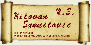 Milovan Samuilović vizit kartica